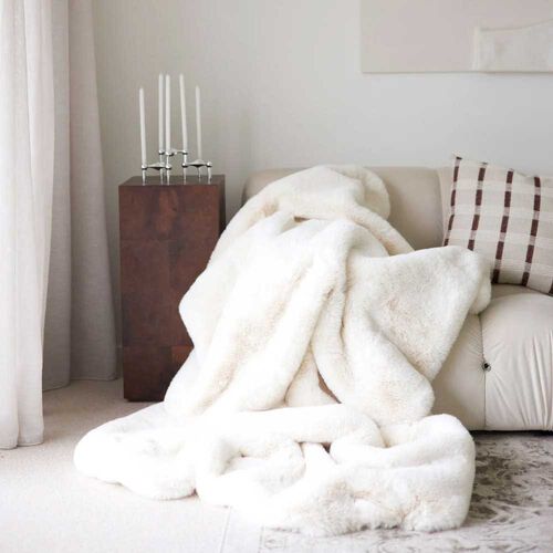 Home Lab Vegan Fur Throw Extra Large