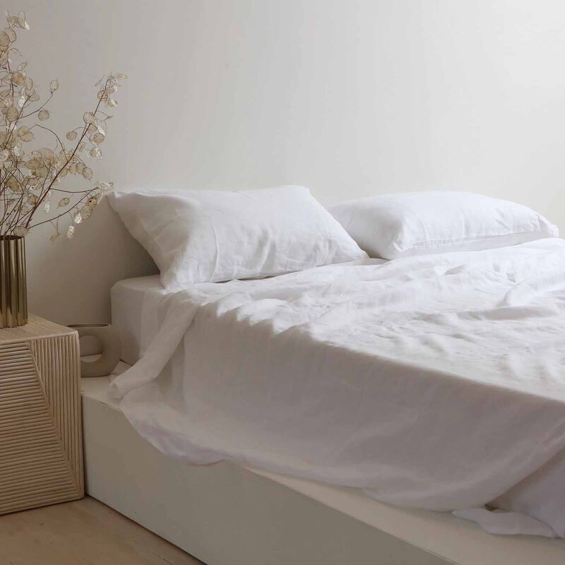 Home Lab 100% French Flax Linen Sheet Set image number 0
