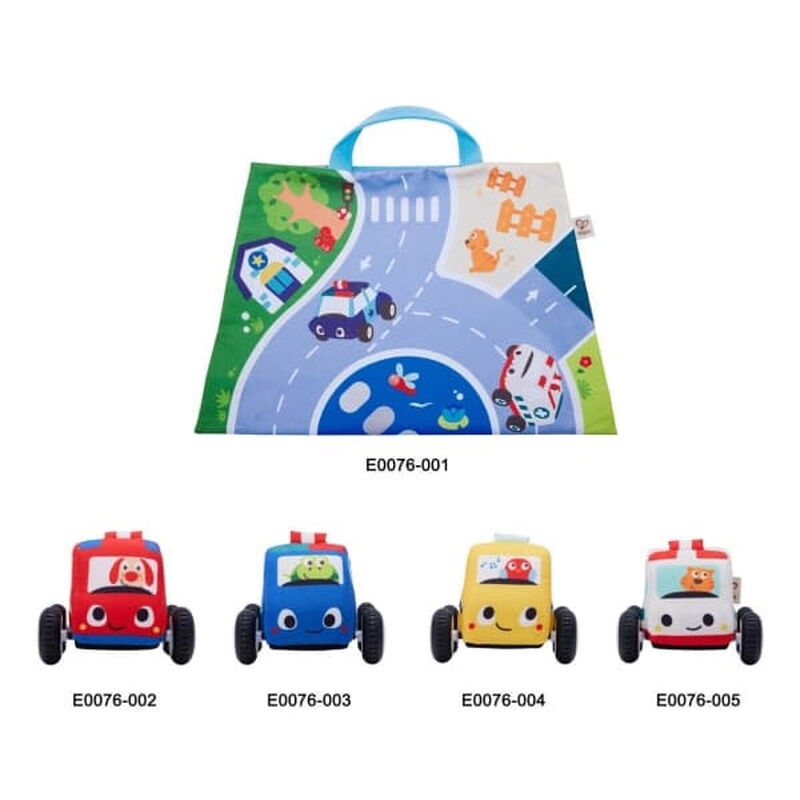 Hape Pull-Back Plush Car Set image number 1