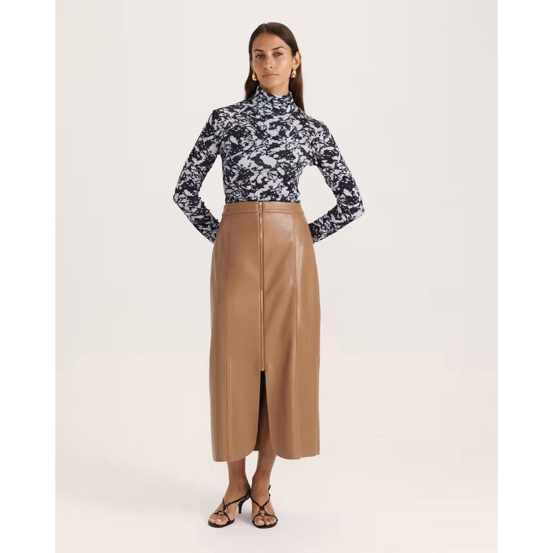 SABA Viv Faux Leather Zip Front Skt image number 2