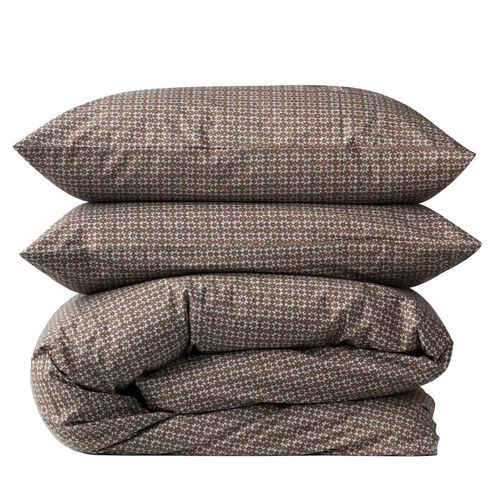 Citt&agrave; Porto Duvet Cover Cocoa/Miso Q 210x210cm