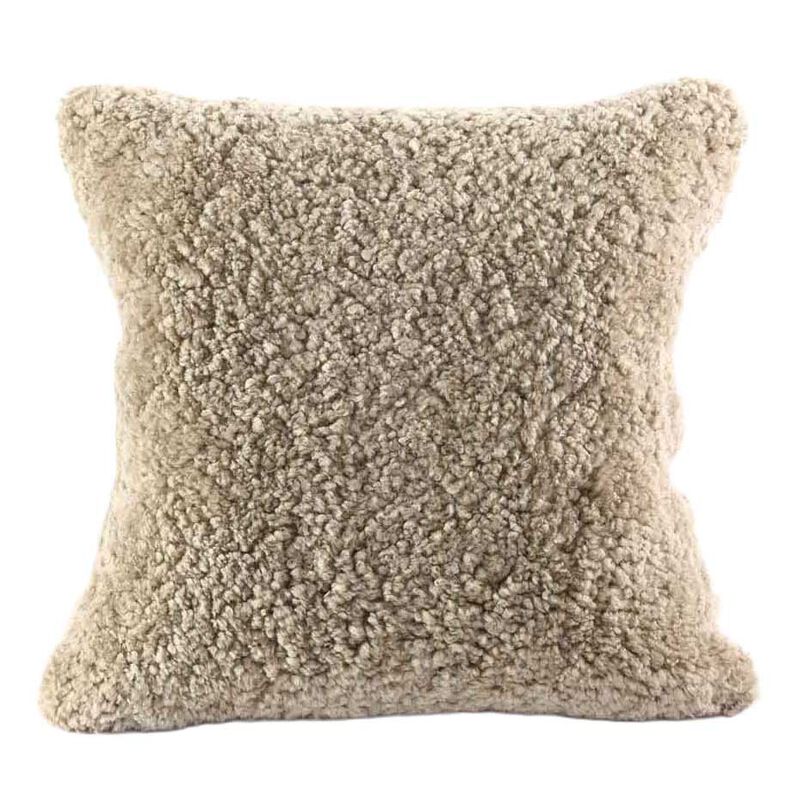 MM Linen Short Wool Sheepskin Cushion 50x50 - Walnut image number 0