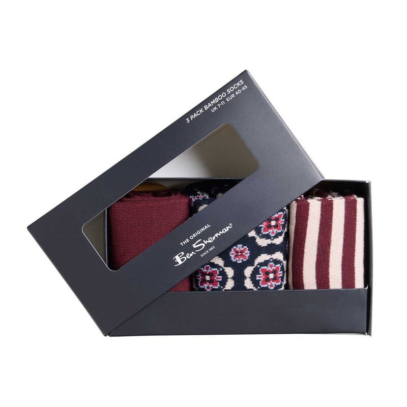 Ben Sherman 3 Pack Mod Stripe Sock (Boxed) image number 2