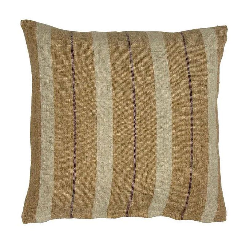 French Country Marigold Linen Multi Stripe Cushion image number 0