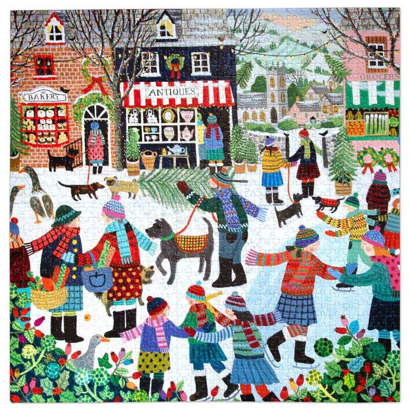 eeboo Christmas In The Square Square 1000 Piece Puzzle image number 1