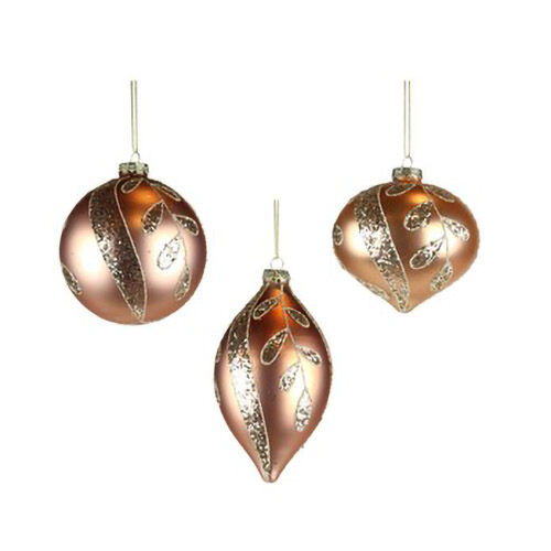 Goodwill Glass Gilt Vine Swirl Pattern Ornament Assorted 10cm