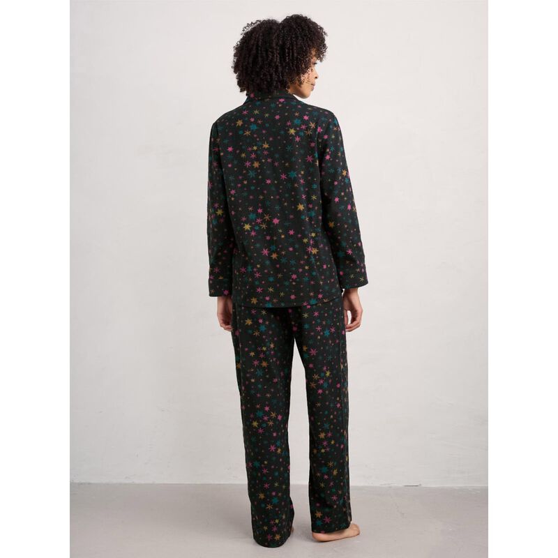 Seasalt Cornwall Simple Stars Pyjamas Snow Stars Onyx image number 1