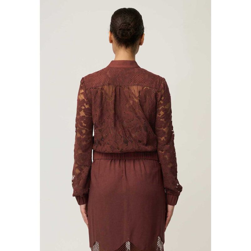 OnceWas Solene Placement Lace Bomber image number 1