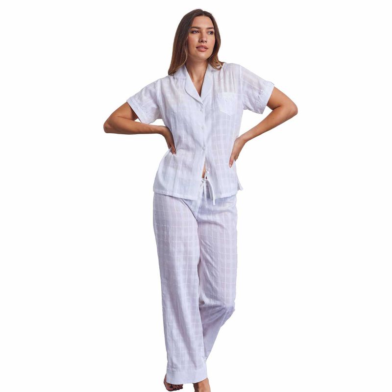 Cottonreal Leno Check Short Sleeve Pj Set image number 0