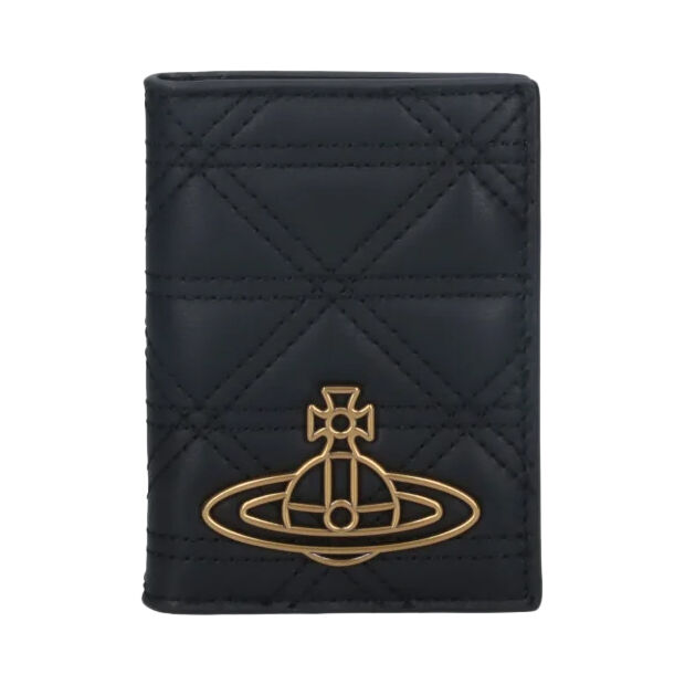★Vivienne Westwood★ 25SS ORB Logo Small Half Wallet 511500 Small Frame Wallet in BLACK | Vivienne Westwood®