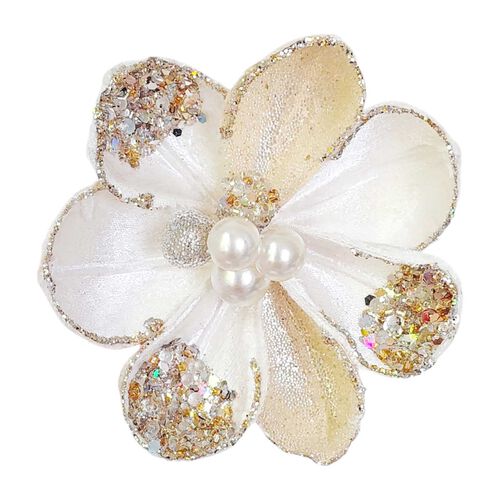 Small Pearl Magnolia Light Ivory/Platinum