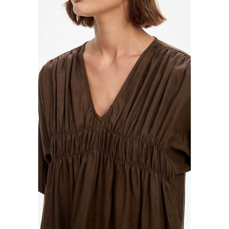 TIRELLI Puff Sleeve Gather Front Dress image number 2