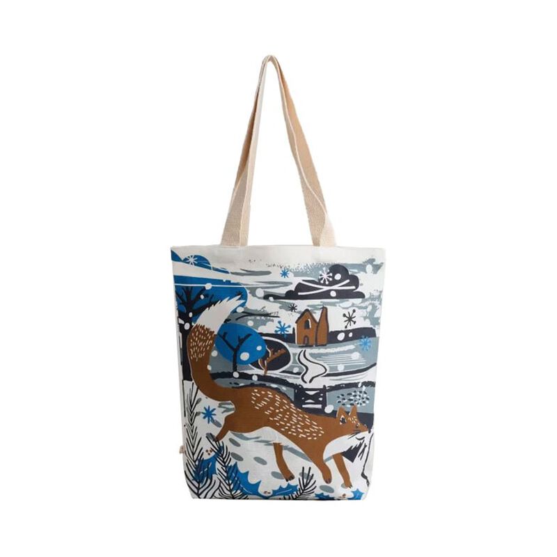 Seasalt Cornwall Canvas Shopper Fox In The Snow Reflection image number 0