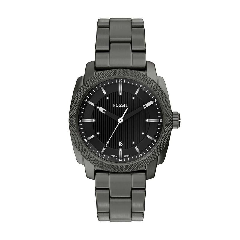 Fossil Machine 41mm Three-Hand Date Smoke Stainless Steel Watch image number 0