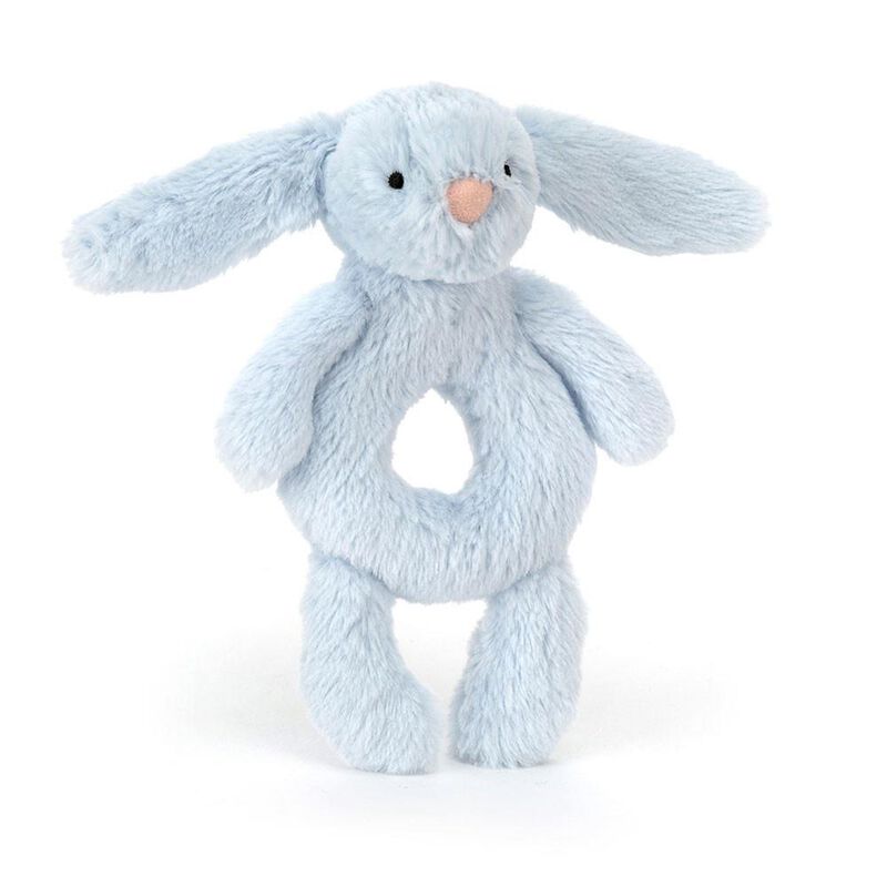 Jellycat Bashful Blue Bunny Ring Rattle image number 0