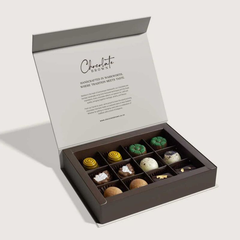 Chocolate Brown Flavours of New Zealand Boxed Chocolates 12-Piece image number 1
