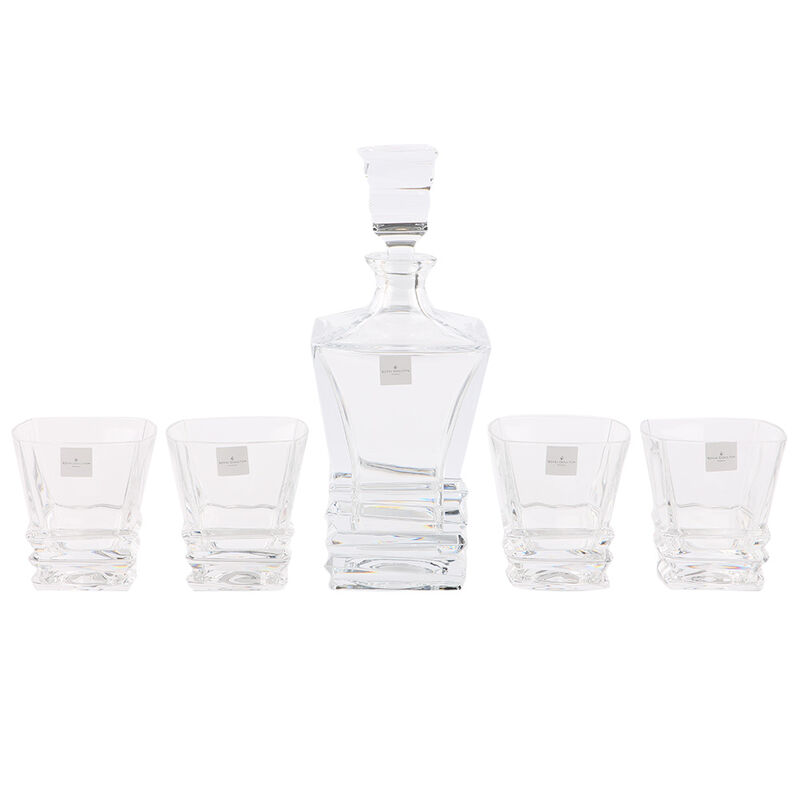 Royal Doulton Prism Decanter & 4 Tumblers image number 0