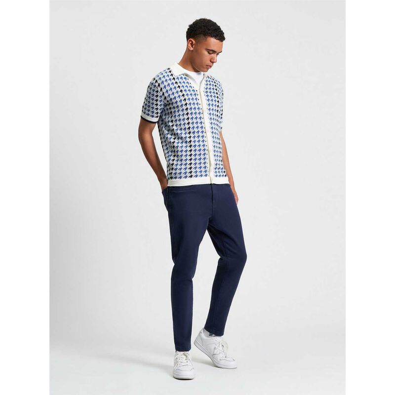 Ben Sherman Houndstooth Button Through Polo image number 3