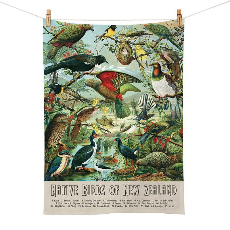 NZ Native Birds Tea Towel image number 0