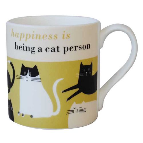 repeat repeat Happiness Cat Person Bone China Mug