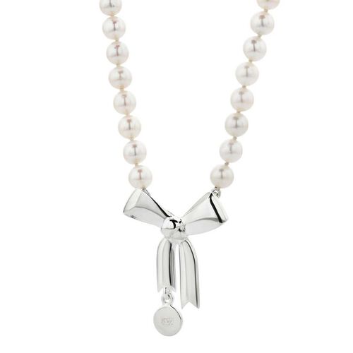 Karen Walker Bow & Pearls Necklace With Freshwater Pearls 40cm