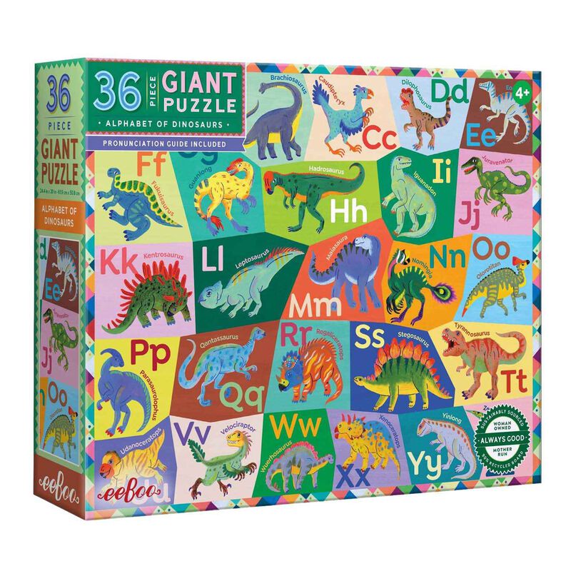 Eeboo  36Pc Giant Puzzle Alphabet Of Dinosaurs image number 0