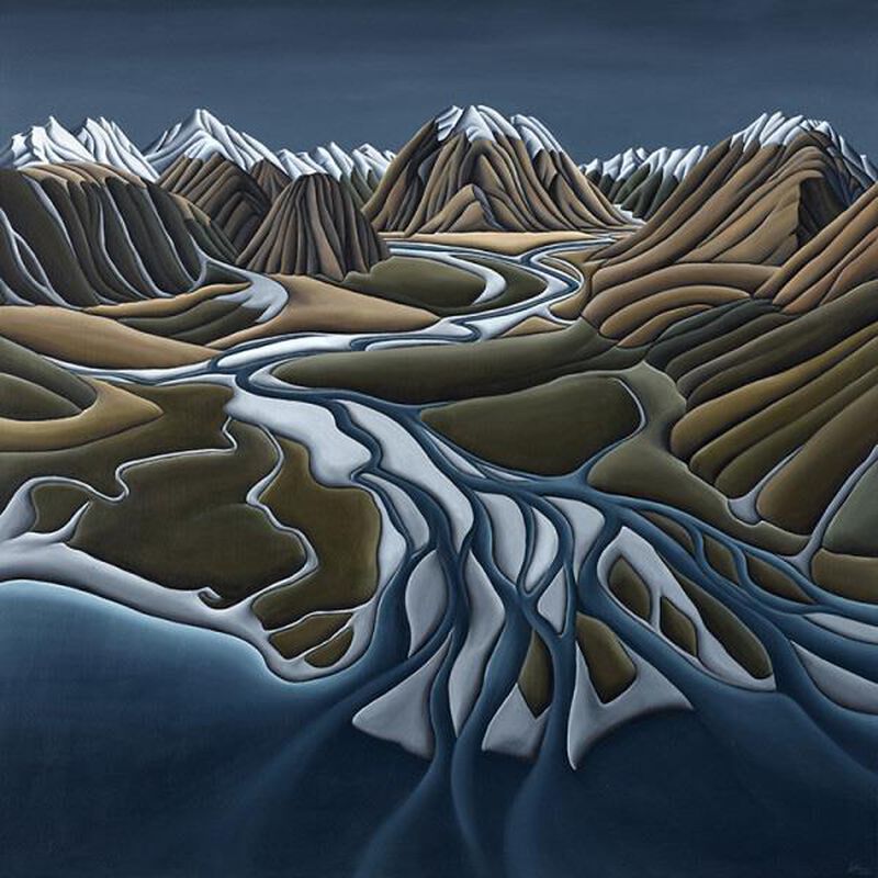 Diana Adams Head Of Lake Ohau Matted Print image number 0
