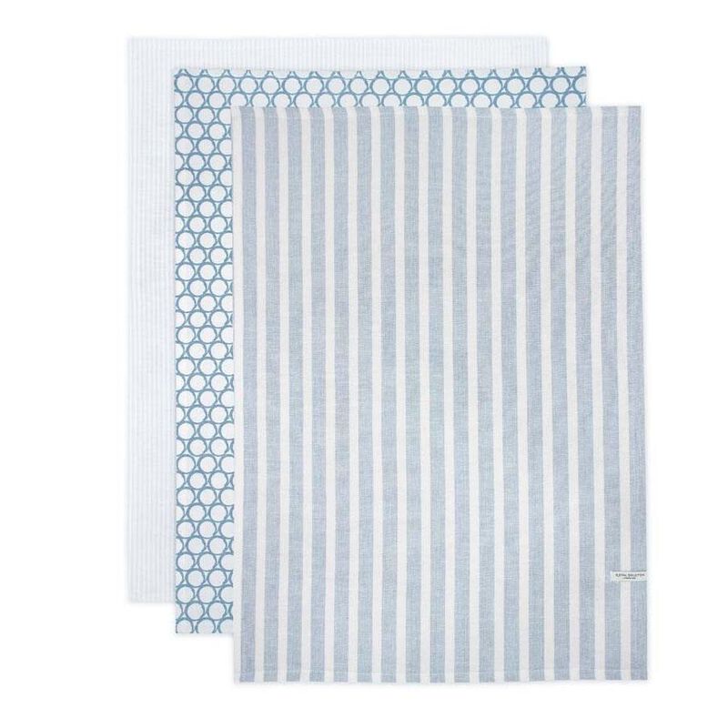Royal Doulton Pacific Blue Tea Towel Stripe Pack of 3 image number 0