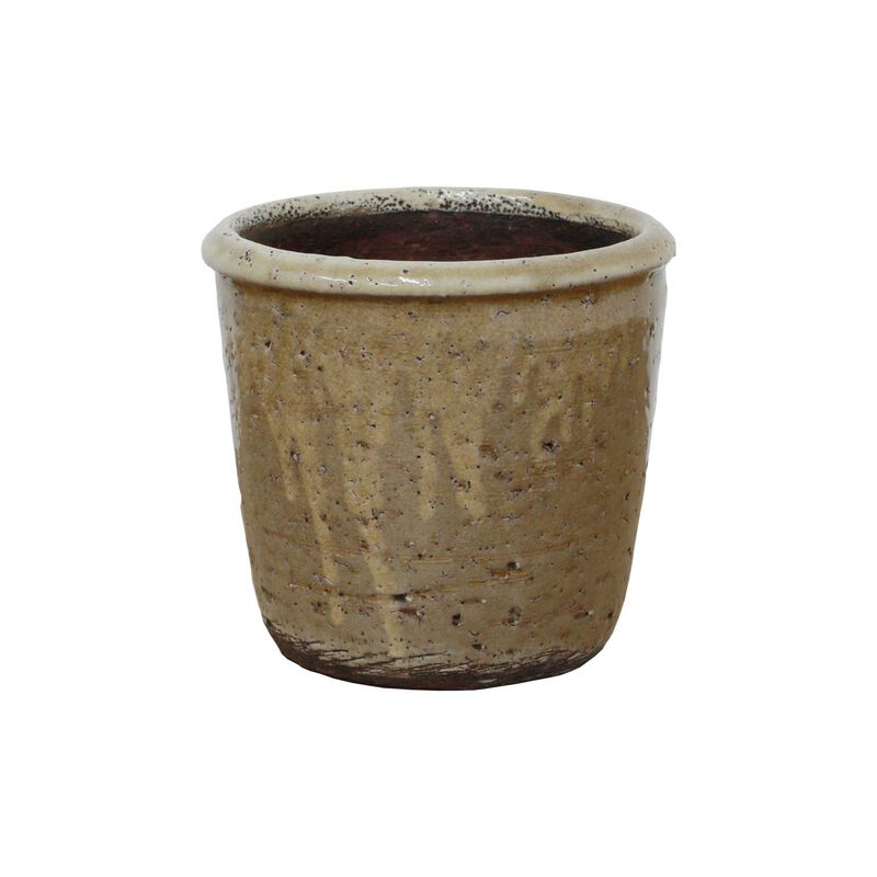 French Country Stone Glazed Terracotta Pot image number 0