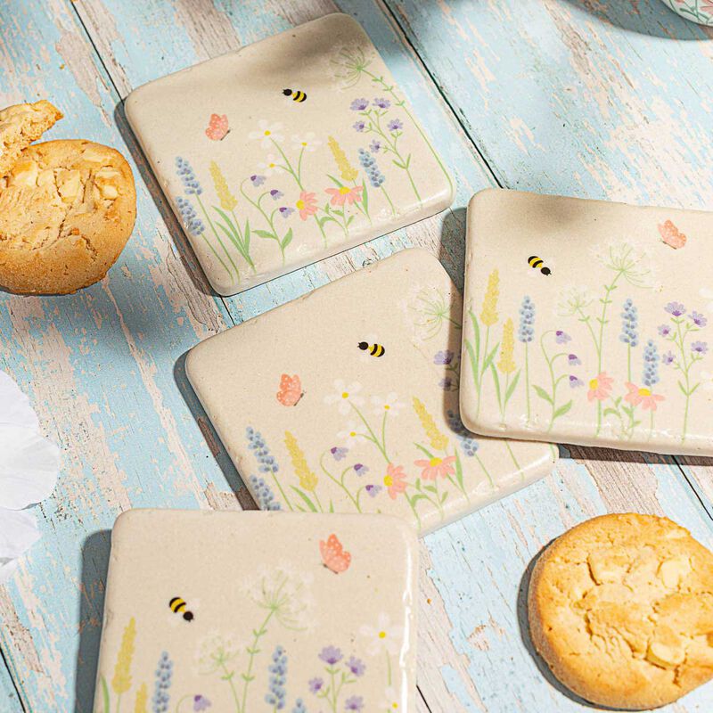 Sass & Belle Meadow Floral Coasters Set Of 4 image number 1