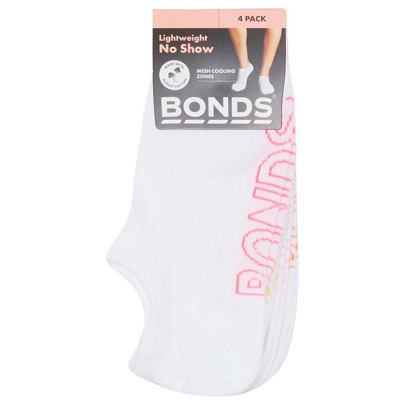 Bonds Logo Lightweight No Show Socks - 4 Pack image number 2