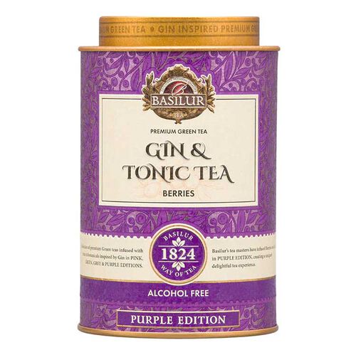 Basilur Gin & Tonic Berries Purple Tin Loose Leaf Green Tea 75g