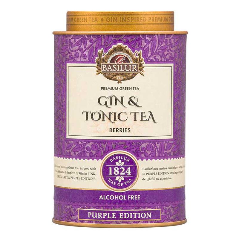 Basilur Gin & Tonic Berries Purple Tin Loose Leaf Green Tea 75g image number 0