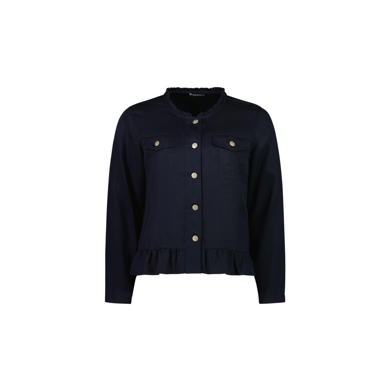 Vassalli Button Up Jacket With Frill Hem image number 6