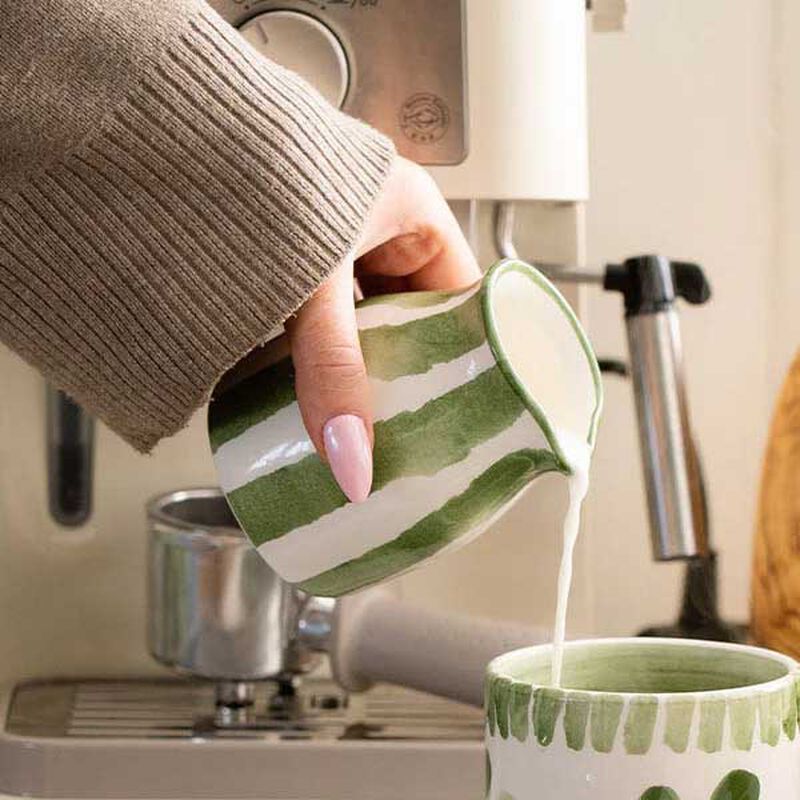Selbrae House Small Ceramic Jug - Green Stripe image number 1