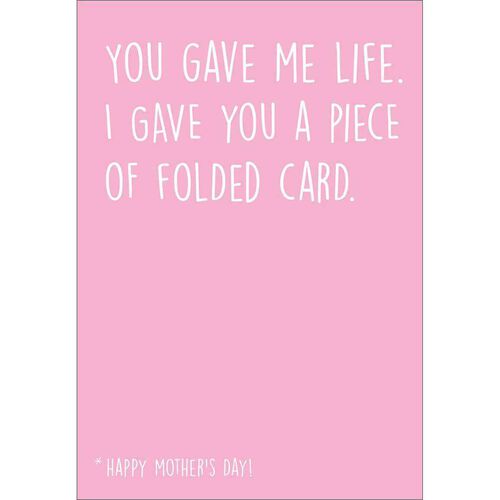 Image Gallery Er Gave Me Life Mother's Day Card