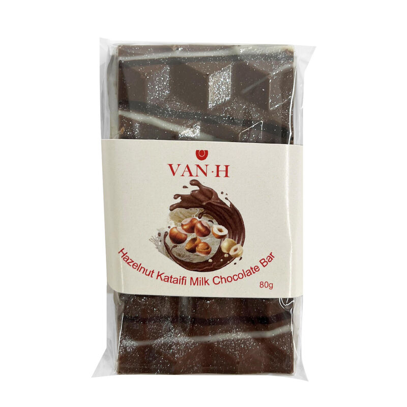 Van Heiningen Dubai Kataifi Hazelnut Milk Chocolate Bar 80g image number 0