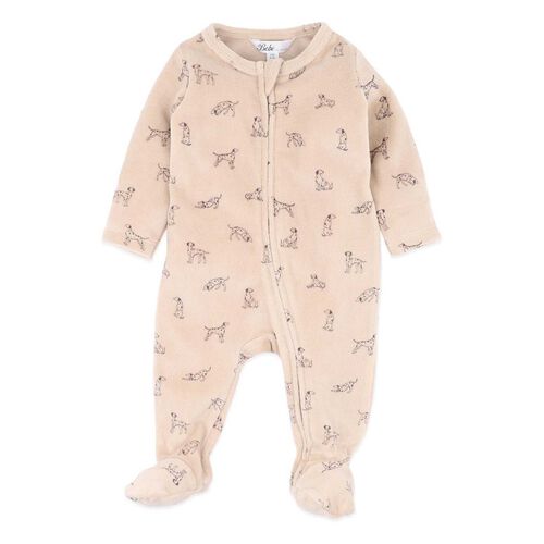 B&eacute;b&eacute; Otto Velour Zip Onesie