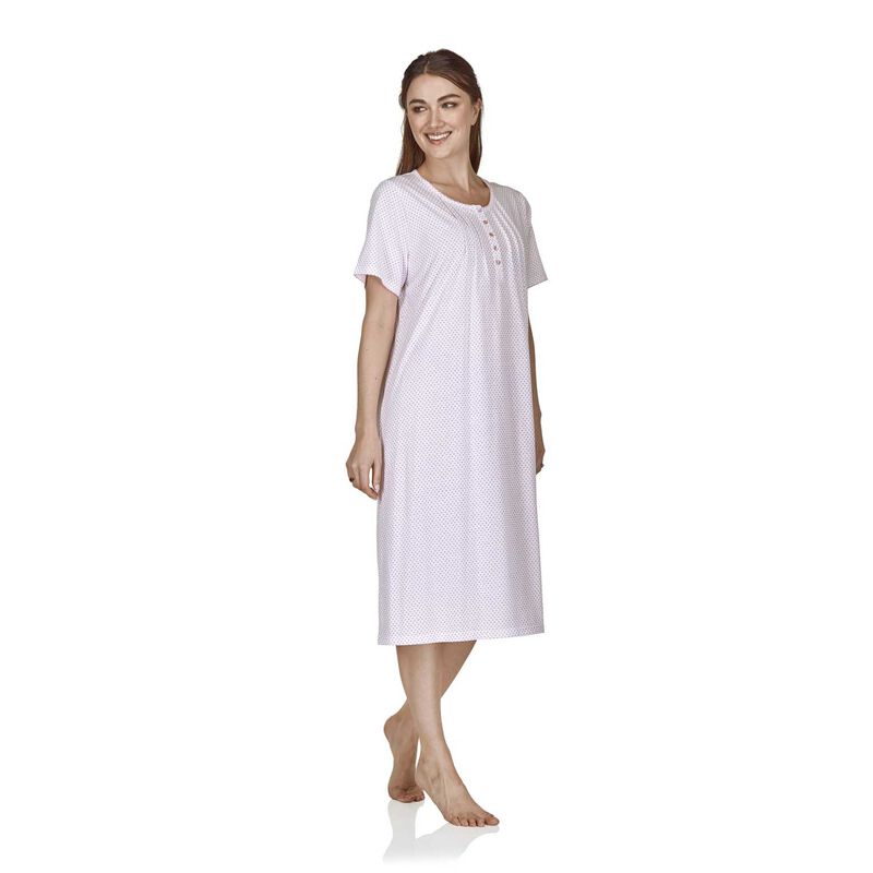 La Marquise Vertical Dots Cotton Rich Jersey Classic Dotted Ss Nightdress image number 8