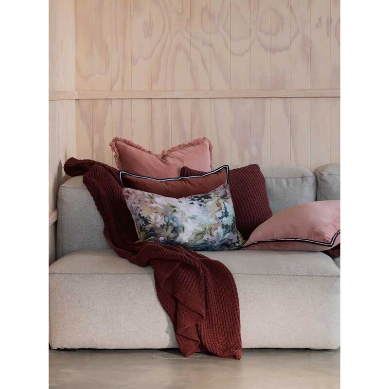 Wallace Cotton Maison Velvet Square Ribbon Cushion Cover 45X45cm image number 1