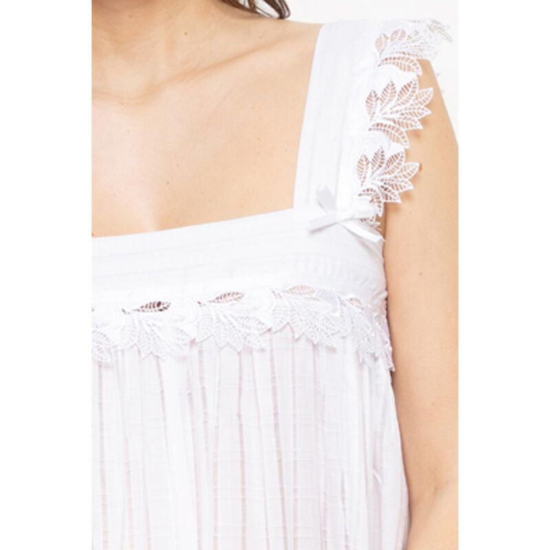 Cottonreal Jaquard Check Stripe Wide Strappy Nightdress image number 1