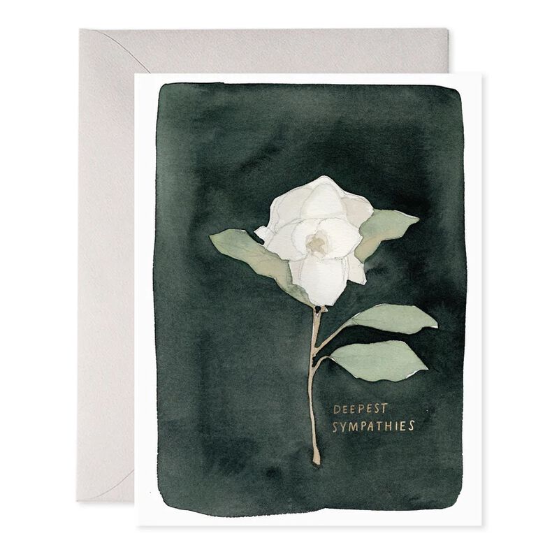 E Frances White Flowers Deepest Sympathies Foil Card image number 0