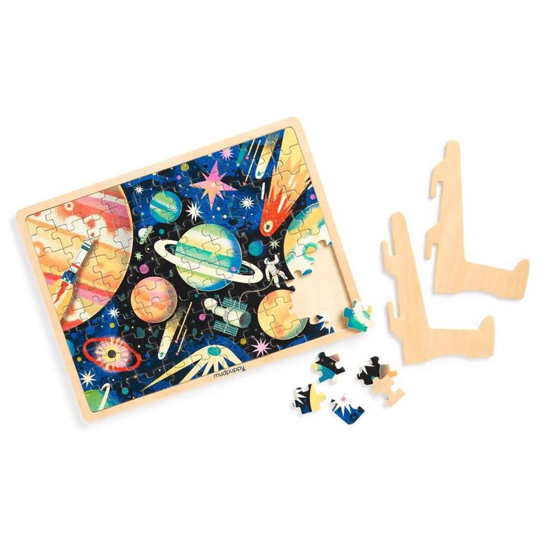 Mudpuppy Space Mission 100 Piece Wood Puzzle image number 1