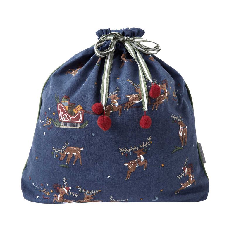 Wallace Cotton Reindeer Magic Santa Sack image number 0