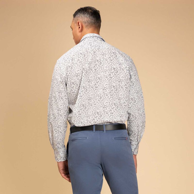 Rembrandt Sinatra White & Blue Floral Print Shirt image number 1