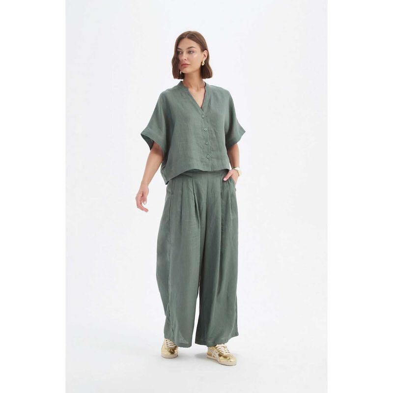TIRELLI Boxy Button Linen Shirt image number 2