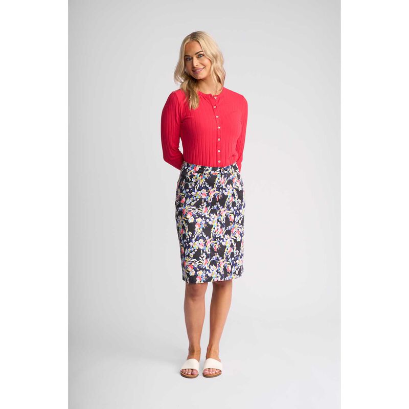 Vassalli Printed Lightweight Skirt With Centre Back Vent image number 3