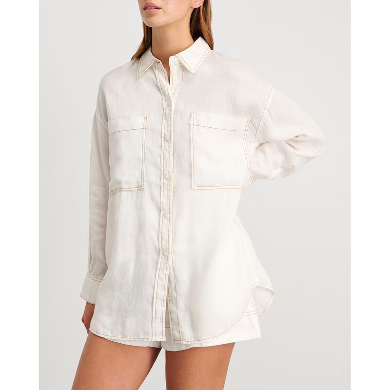 JAG Cindy Linen Oversized Shirt image number 18