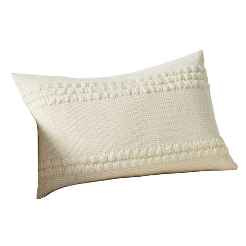 Pottery Barn Reed Textured Stripe Lumbar 40x66cm Ivory