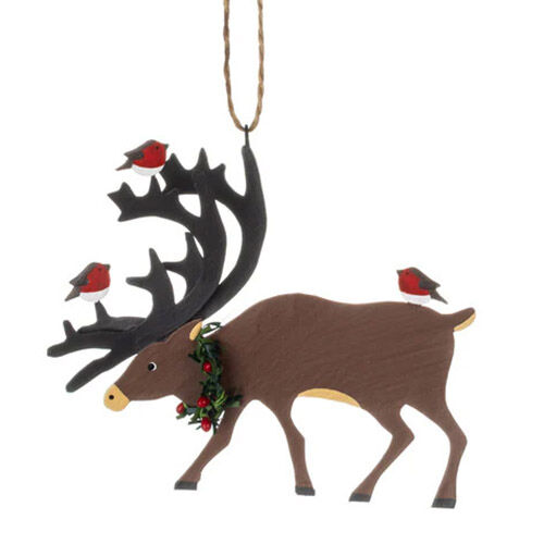 Shoeless Joe Reindeer And Passengers Hanging Decoration